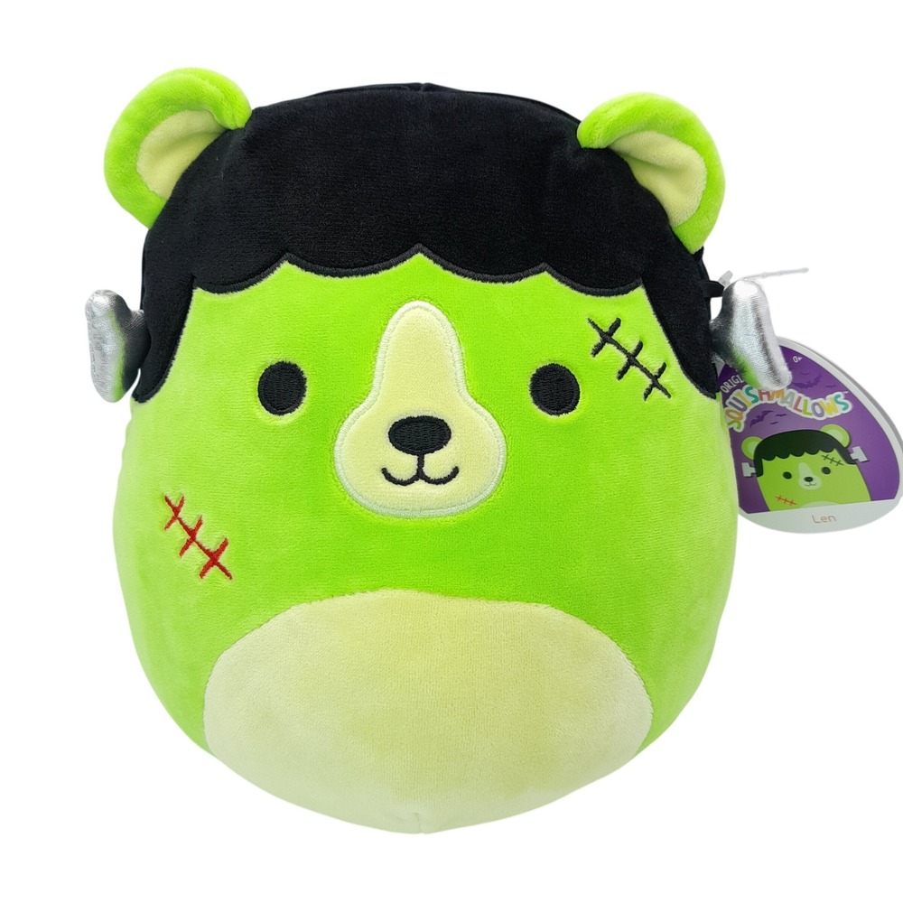 Squishmallows Len the Frankenstein Bear 8 Inch Halloween Plush Green Stuffed Toy